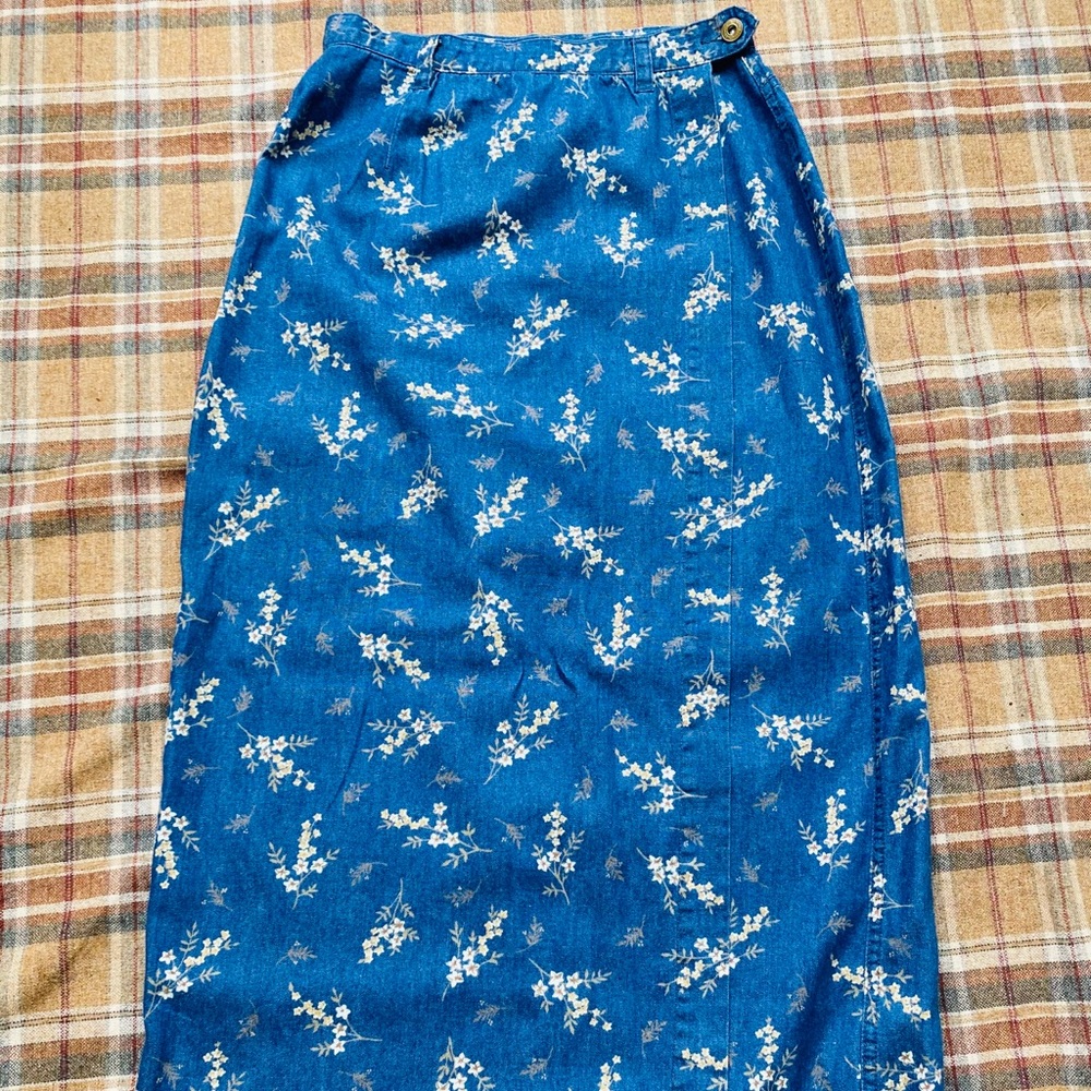 Floral Denim Skirt✨